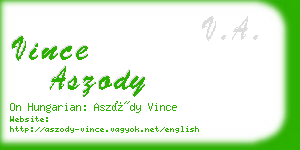 vince aszody business card